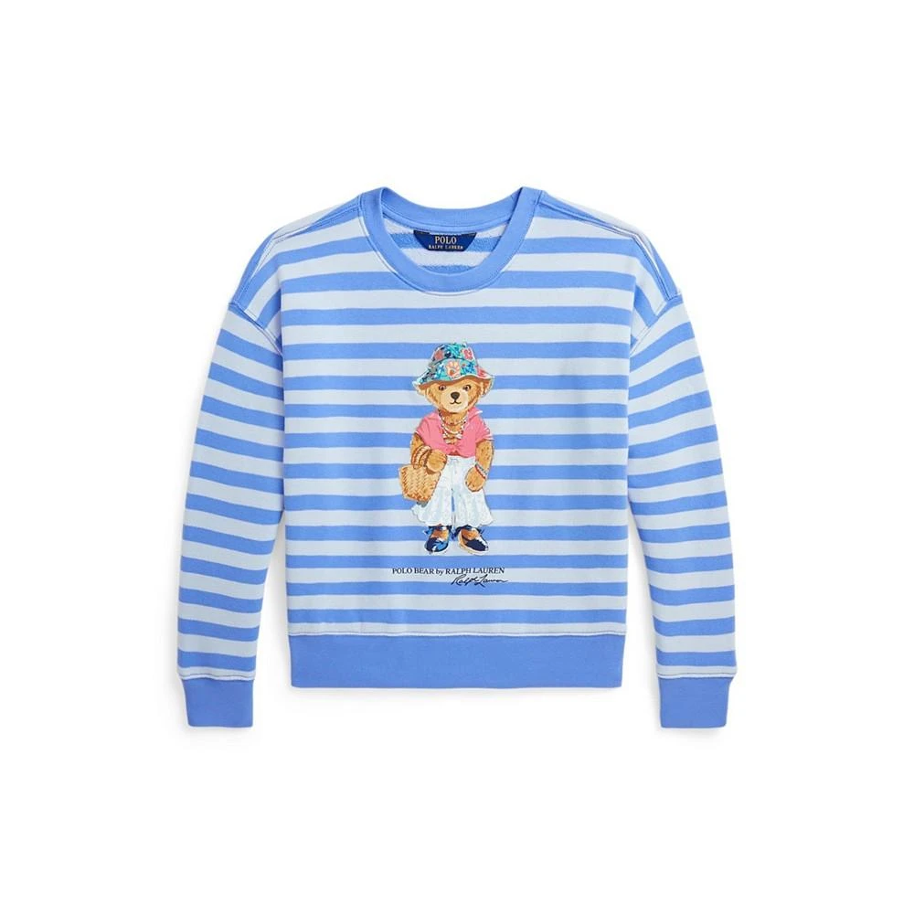 商品Ralph Lauren|Big Girls Polo Bear French Terry Long Sleeve Sweatshirt,价格¥342,第1张图片