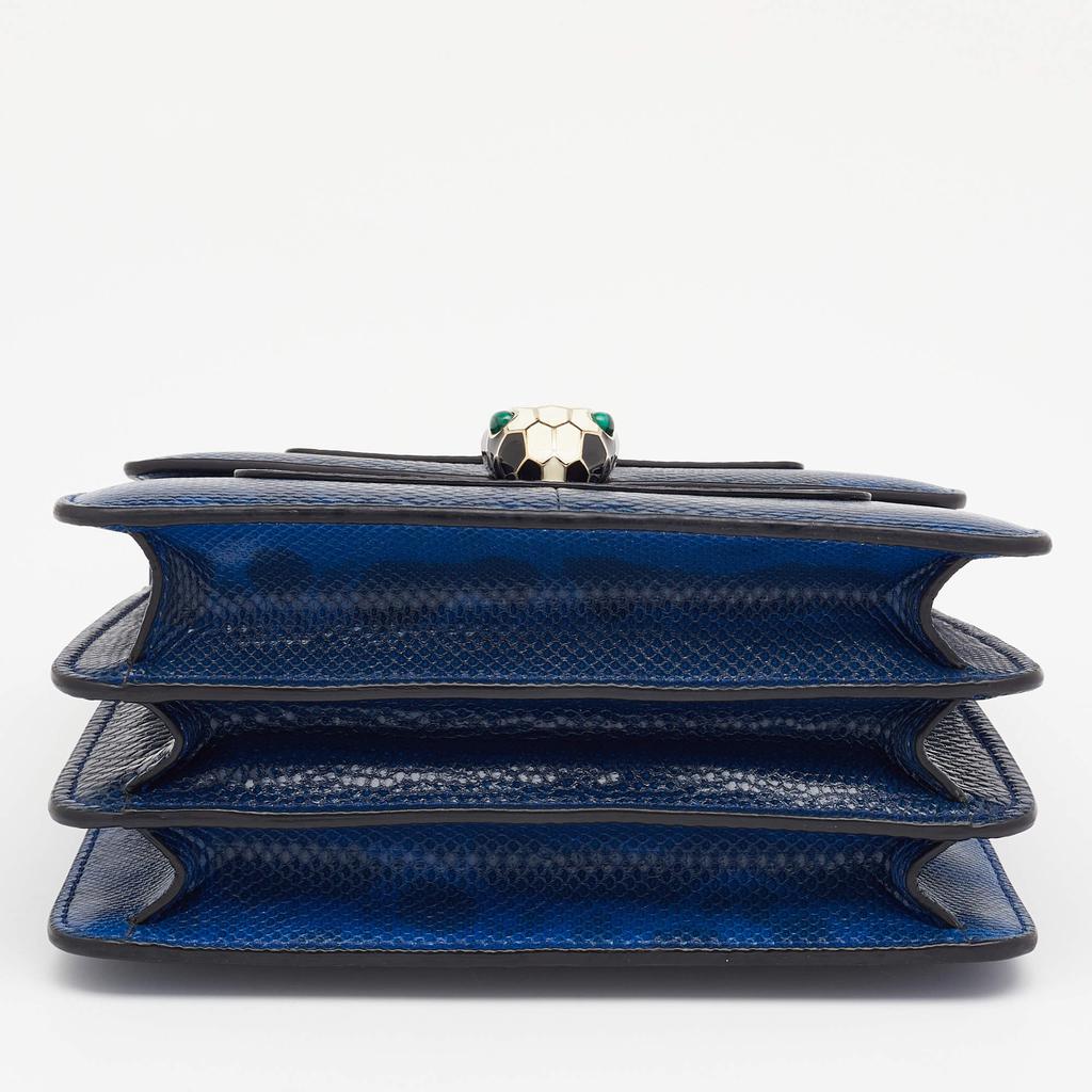 Bvlgari Blue Karung Serpenti Forever Flap Top Handle Bag商品第6张图片规格展示