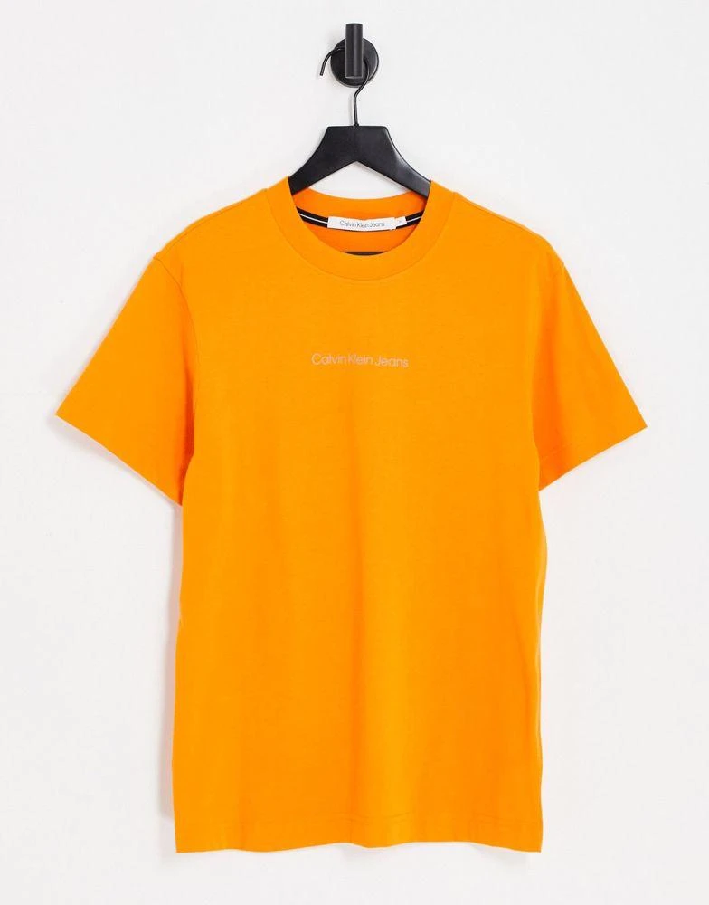 商品Calvin Klein|Calvin Klein Jeans blocking capsule back graphic boxy fit t-shirt in orange exclusive to ASOS,价格¥449,第2张图片详细描述