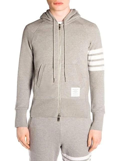 商品Thom Browne|Zip-Up Bar Striped Hoodie,价格¥5845,第1张图片