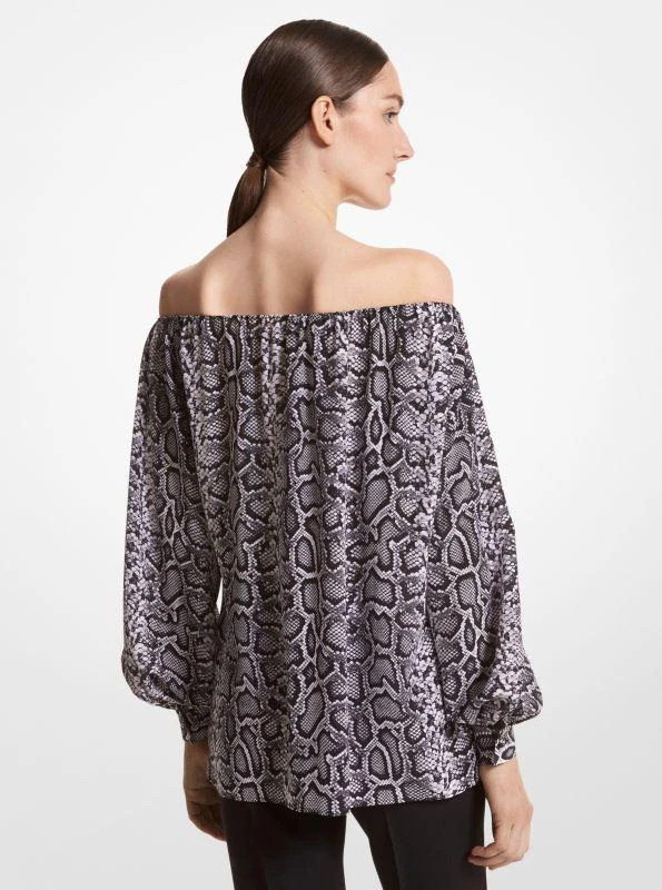 商品Michael Kors|Snake Organic Silk Crepe De Chine Off-The-Shoulder Top,价格¥2969,第2张图片详细描述