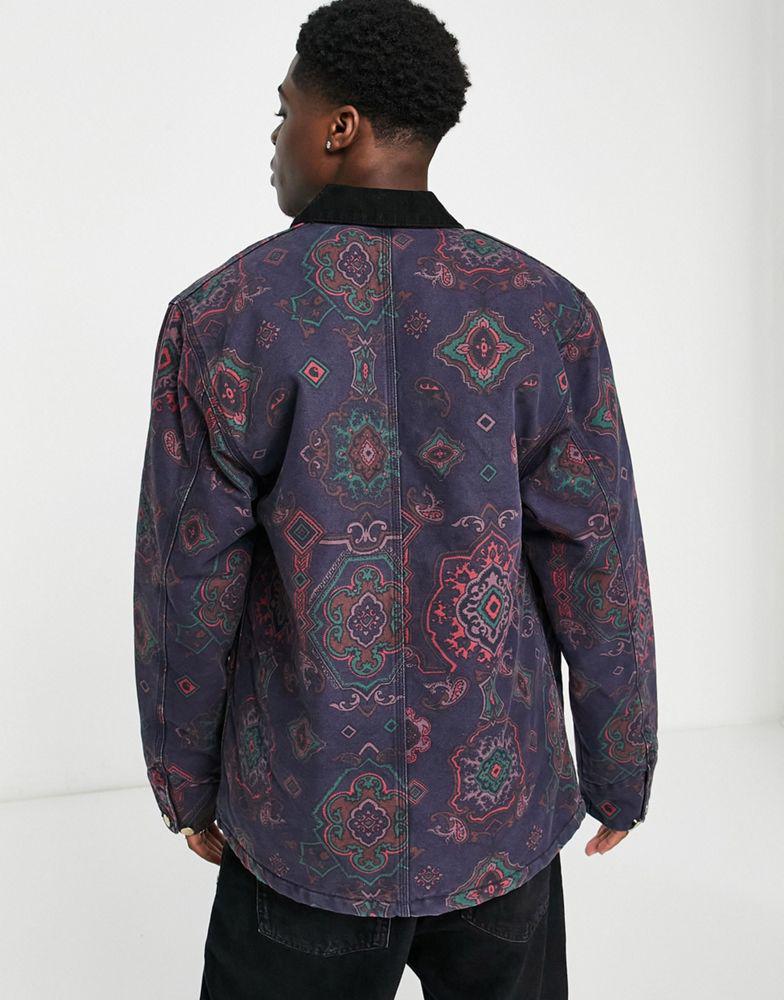 Carhartt WIP michigan paisley lined jacket in navy商品第2张图片规格展示