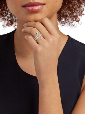 14K Rose Gold, Sterling Silver, Tsavorite & Diamond Snake Ring/Size 7商品第2张图片规格展示
