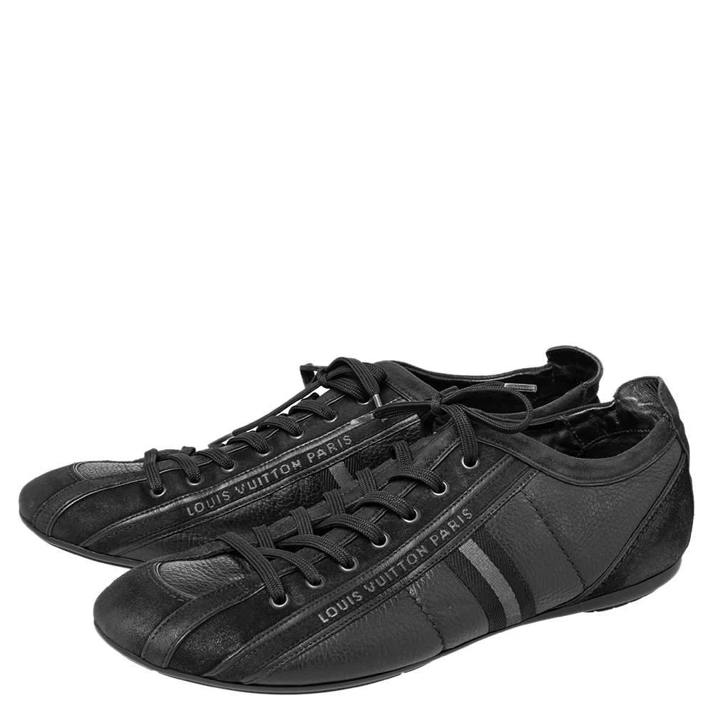商品[二手商品] Louis Vuitton|Louis Vuitton Black Nubuck And Leather Cosmos Low Top Sneakers Size 43.5,价格¥3086,第4张图片详细描述