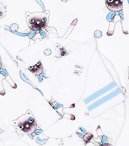 商品Mini Rodini|婴幼儿 — 棉质混纺连身衣、帽子与袜子套装,价格¥236,第3张图片详细描述