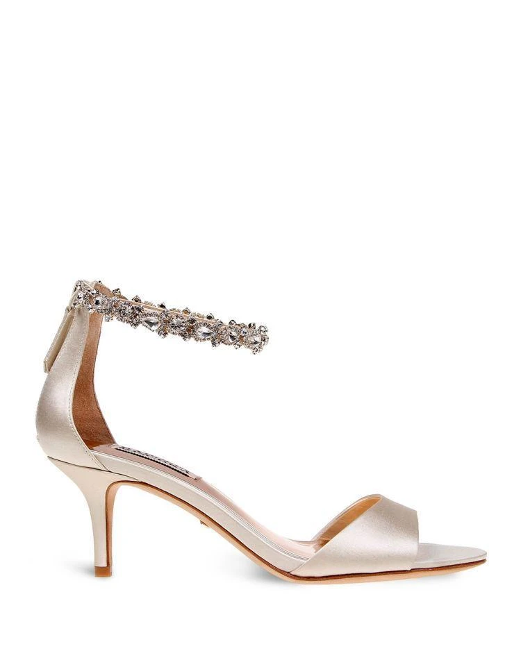 商品Badgley Mischka|Geranium Embellished Ankle Strap Mid Heel Sandals ,价格¥731,第2张图片详细描述
