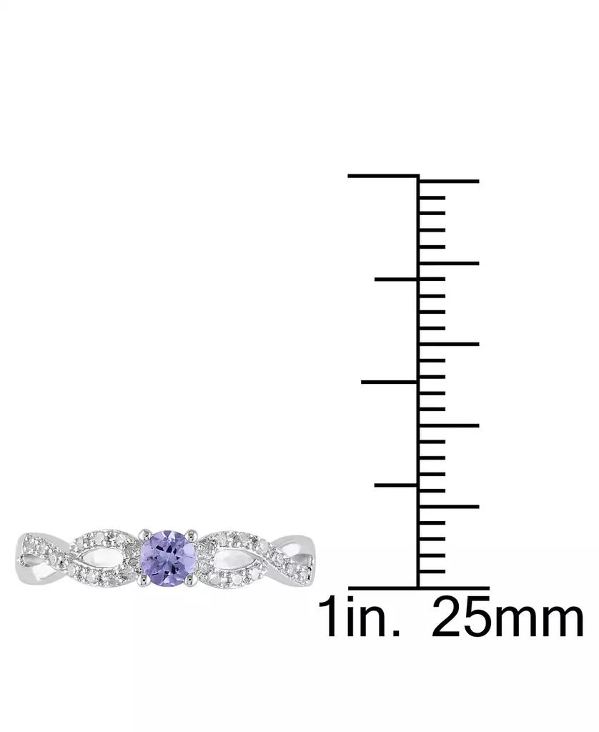 商品Macy's|Tanzanite (1/6 ct. t.w.) and Diamond (1/10 ct. t.w.) Sterling Silver, Infinity Ring,价格¥1016,第3张图片详细描述