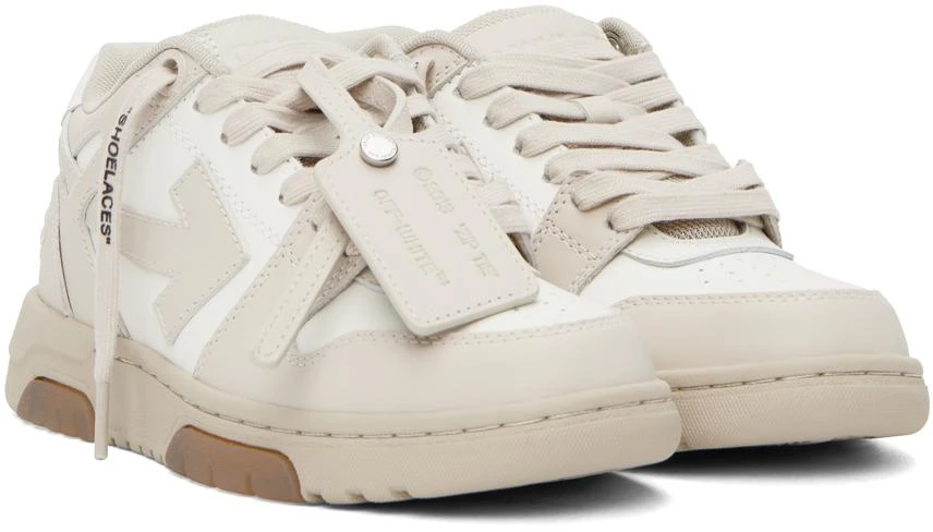 商品Off-White|White & Beige Out Of Office Sneakers,价格¥3532,第4张图片详细描述