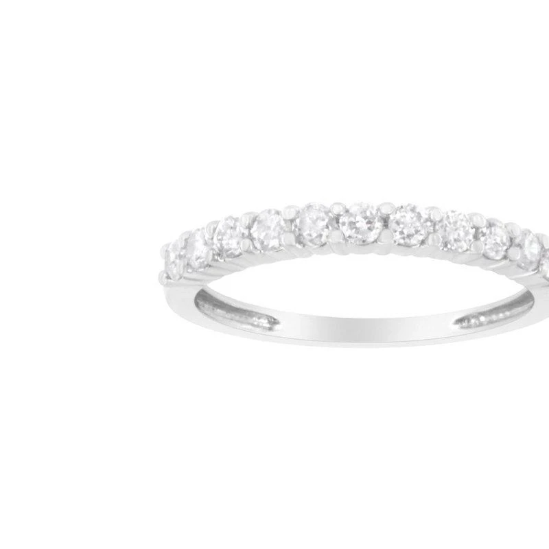 商品Haus of Brilliance|IGI Certified 1/2 Cttw Diamond 10K White Gold Prong Set Fluted Band Style Ring,价格¥5126,第1张图片