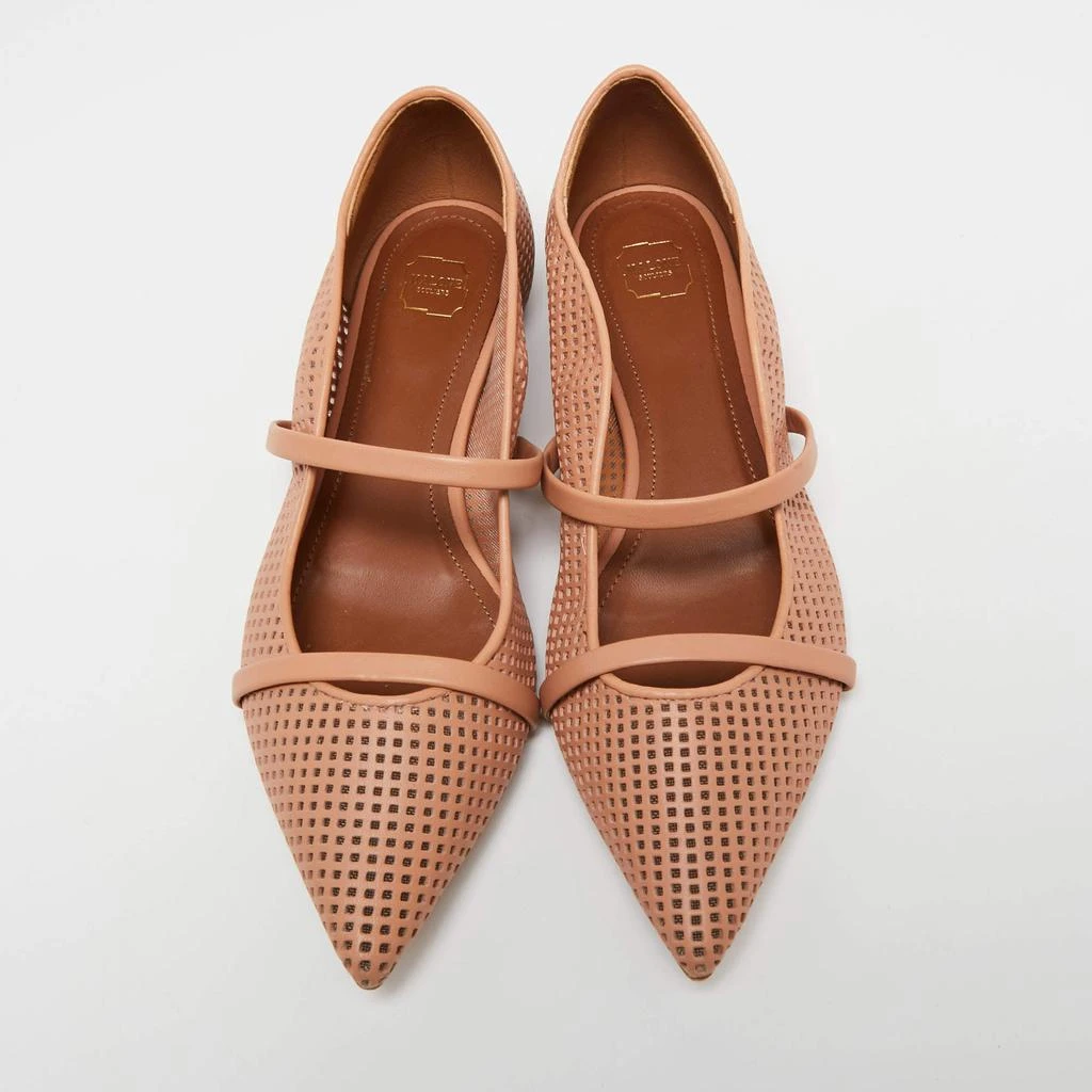 商品[二手商品] Malone Souliers|Malone Souliers Beige Perforated Leather Maureen Ballet Flats Size 36.5,价格¥905,第3张图片详细描述