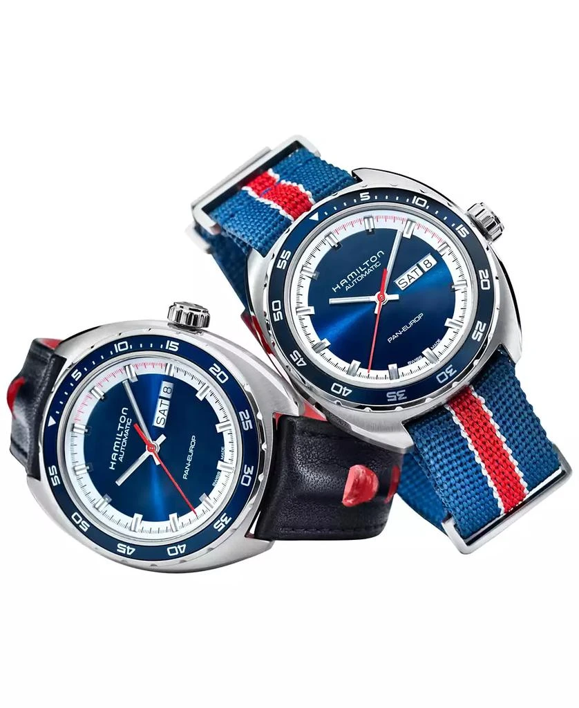 Men's Swiss Automatic Pan Europ Interchangeable Fabric and Leather Strap Watch Set 42mm H35405741 商品