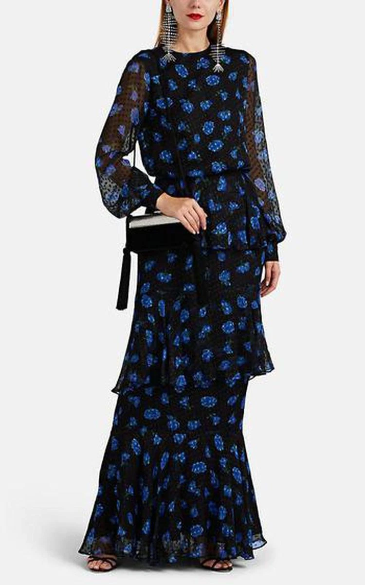 商品Rebecca|Floral Tiered Silk Gown,价格¥6417,第2张图片详细描述