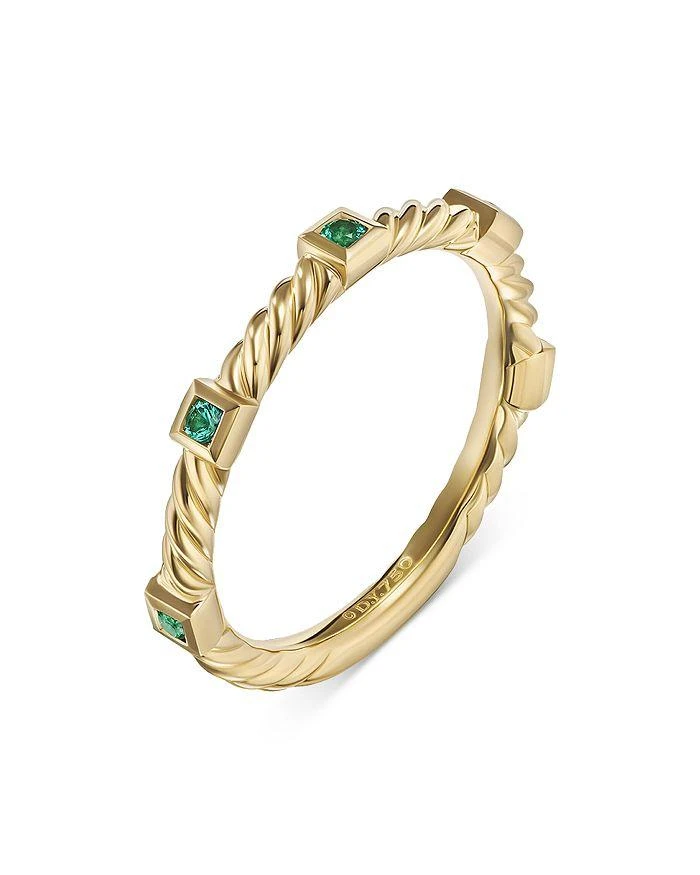商品David Yurman|18K Yellow Gold Cable Emerald Stack Band Ring,价格¥7404,第2张图片详细描述