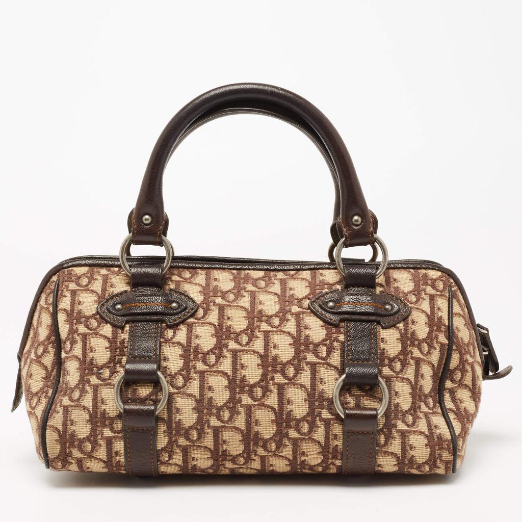 商品[二手商品] Dior|Dior Brown/Beige Oblique Canvas and Leather East/West Boston Bag,价格¥3521,第6张图片详细描述