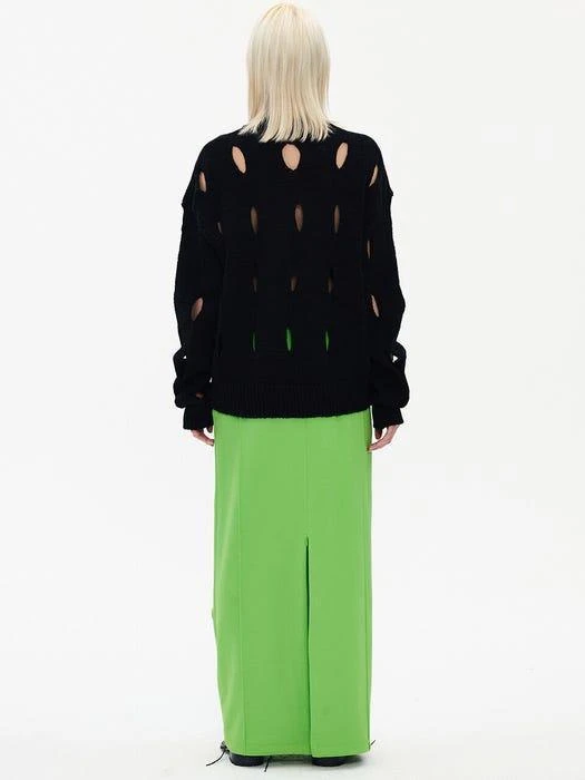 商品TheOpen Product|Cut-out Cotton Sweater_Black,价格¥695,第3张图片详细描述