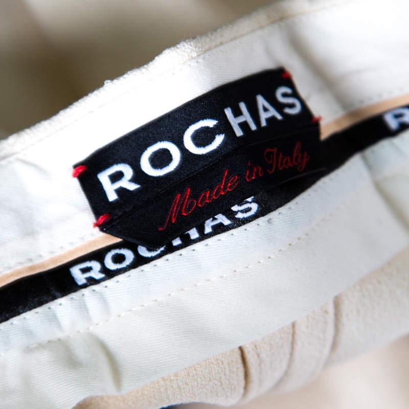 商品[二手商品] ROCHAS|Rochas Cream  Floral Embroidered Mesh Detail Tailored Trousers XL,价格¥813,第7张图片详细描述