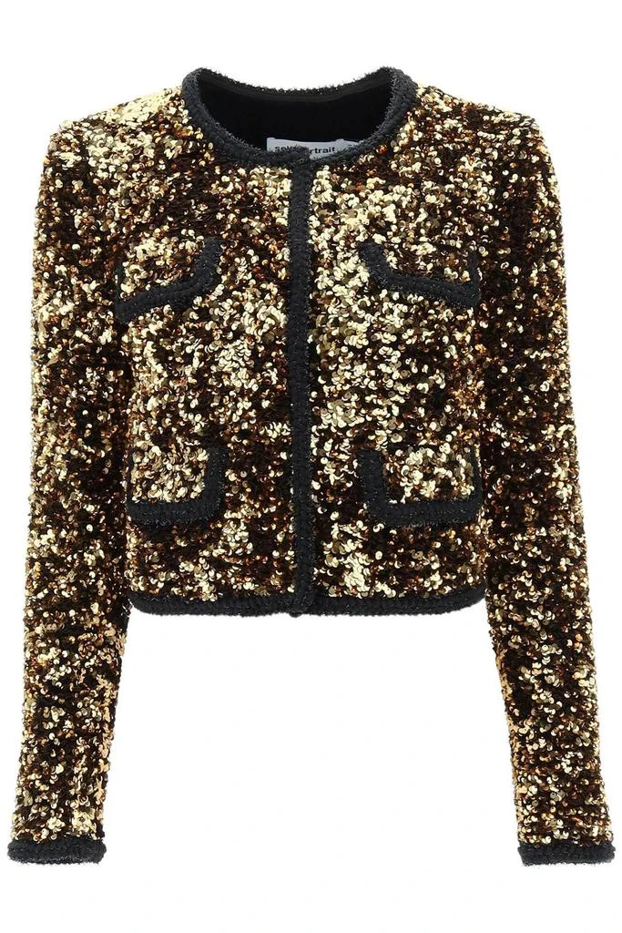 商品Self Portrait|SEQUINED CROPPED JACKET,价格¥2228,第1张图片