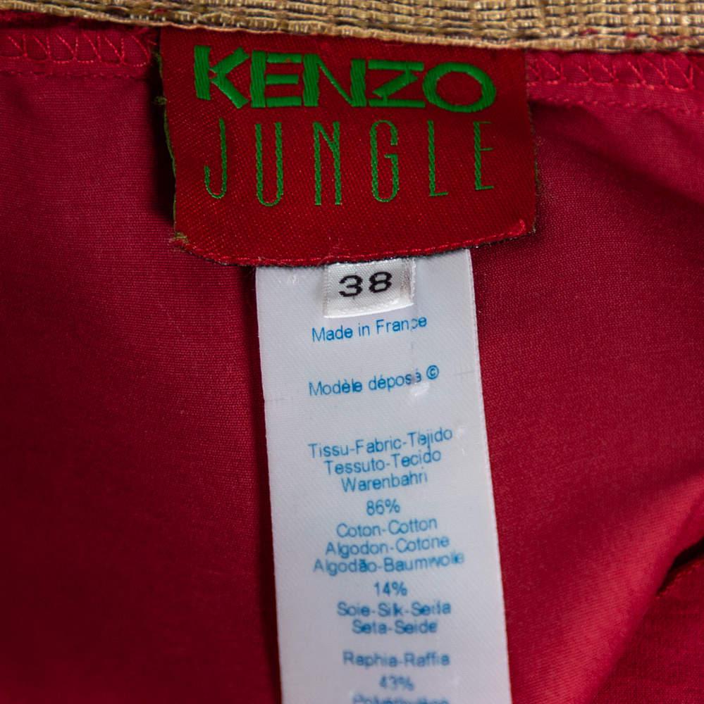 Kenzo Red Cotton Embroidered Sleeve Detail Short Shirt Dress M商品第6张图片规格展示