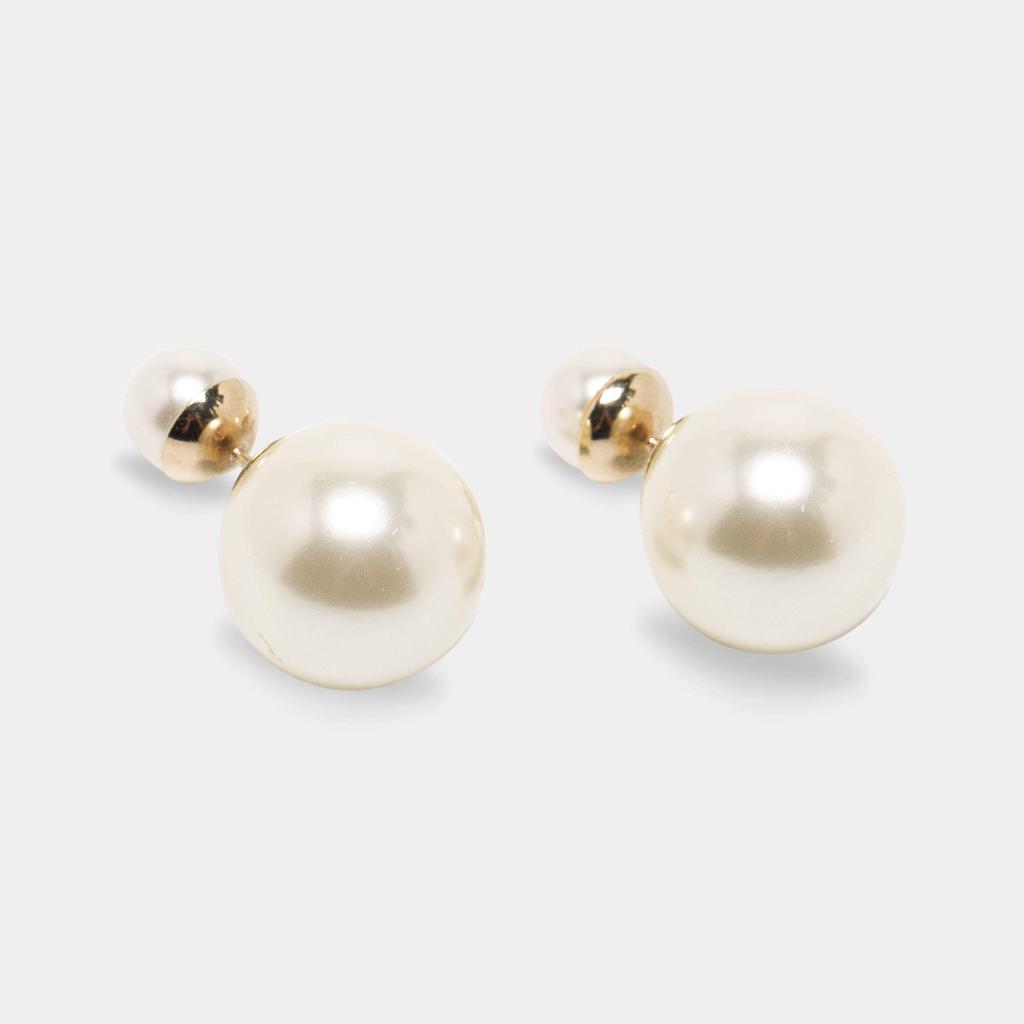 Dior Tribales Faux Pearl Gold Tone Stud Earrings商品第3张图片规格展示
