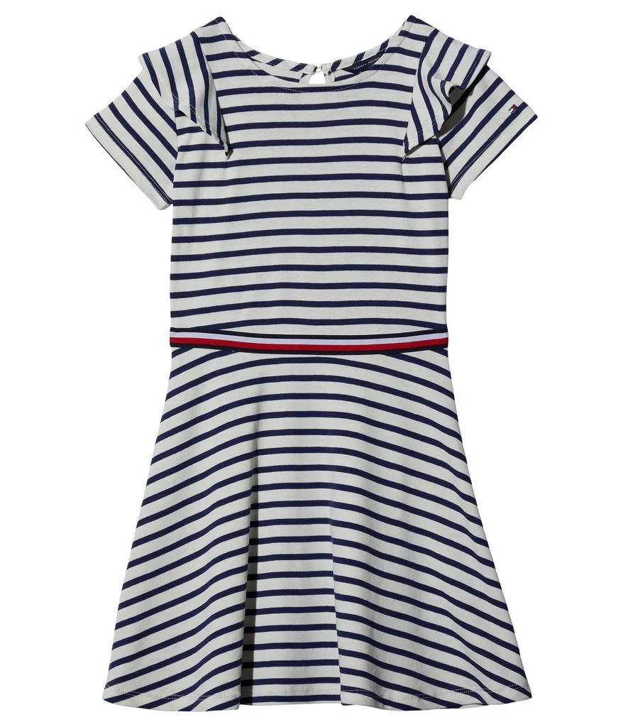 商品Tommy Hilfiger|Stripe Ruffle Dress (Big Kids),价格¥250,第1张图片