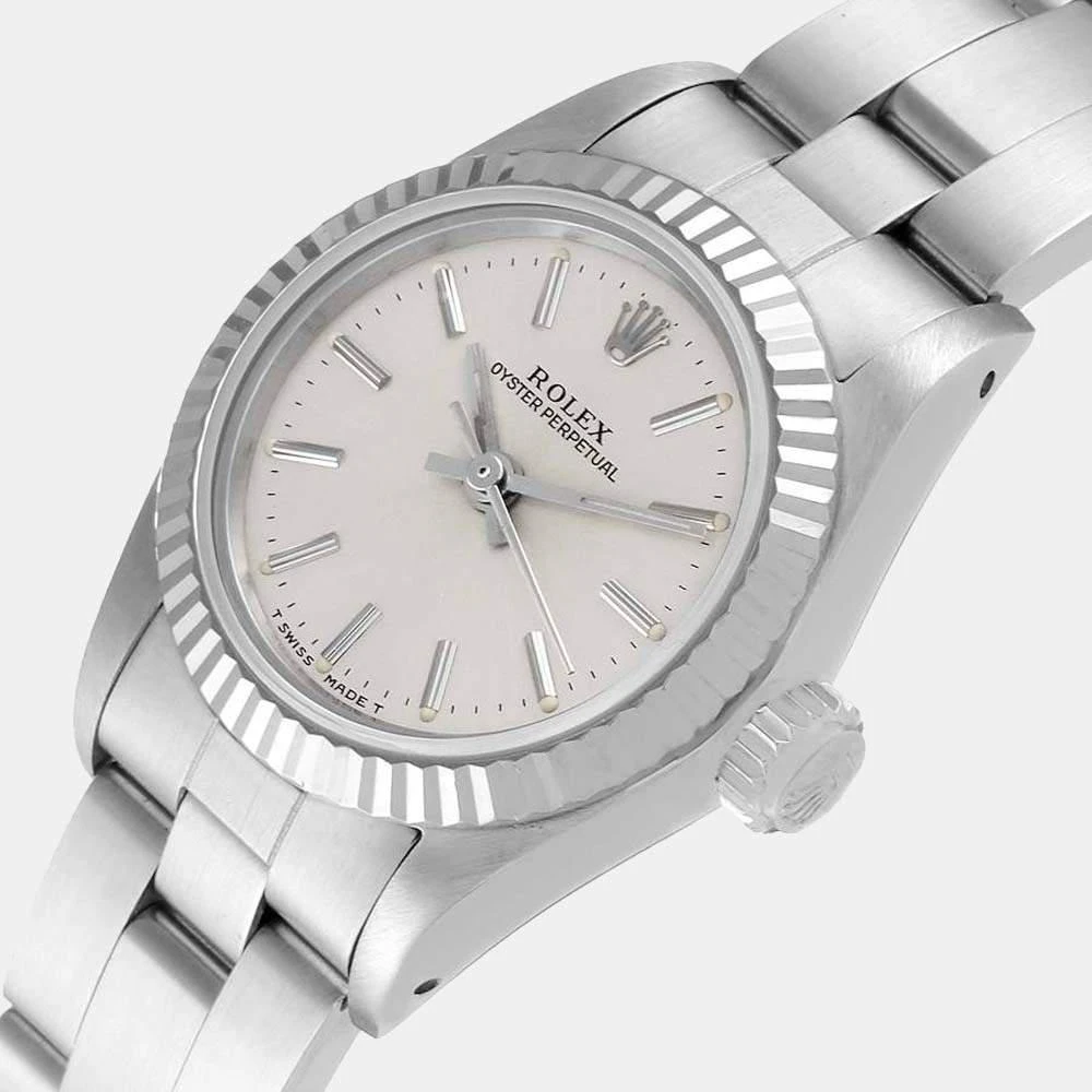 商品[二手商品] Rolex|Rolex Silver 18k White Gold And Stainless Steel Oyster Perpetual 67194 Women's Wristwatch 24 mm,价格¥33748,第2张图片详细描述