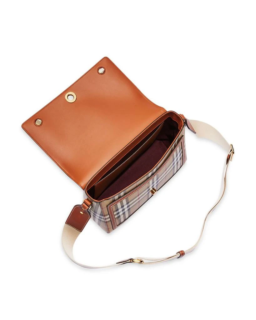 Check & Leather Note Crossbody Bag 商品