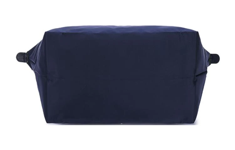 商品[国内直发] Longchamp|珑骧 Le Pliage Green系列 品牌刺绣标志帆布拼皮帆布包手提单肩包 大号 女款 海军蓝色,价格¥1251,第6张图片详细描述