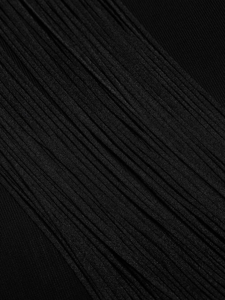 Nina Mesh Paneled Fringe Gown 商品