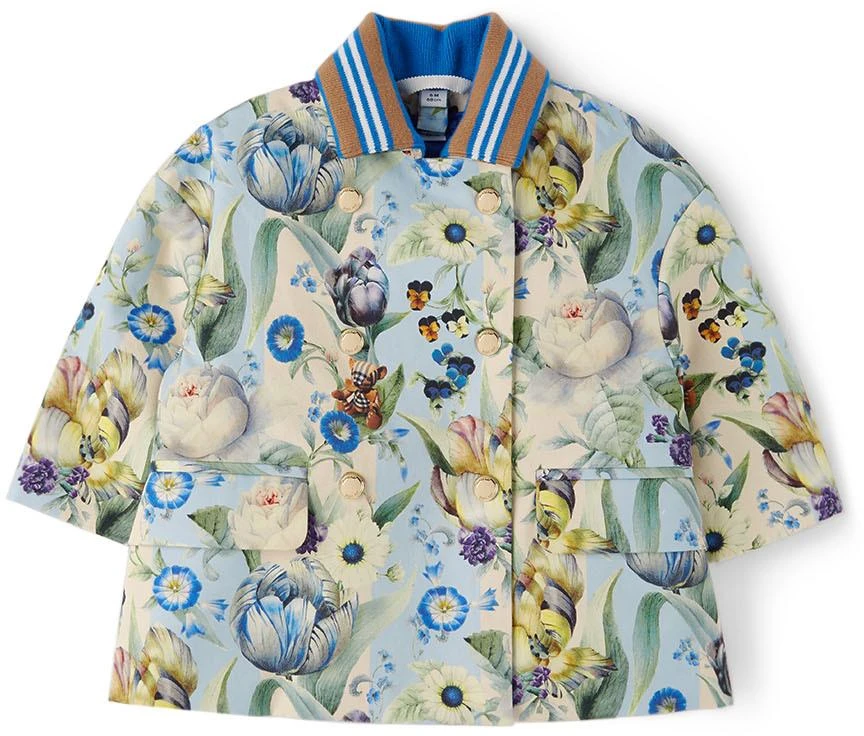 商品Burberry|蓝色 & 绿色 Floral Thomas Bear 婴儿夹克,价格¥2412,第1张图片