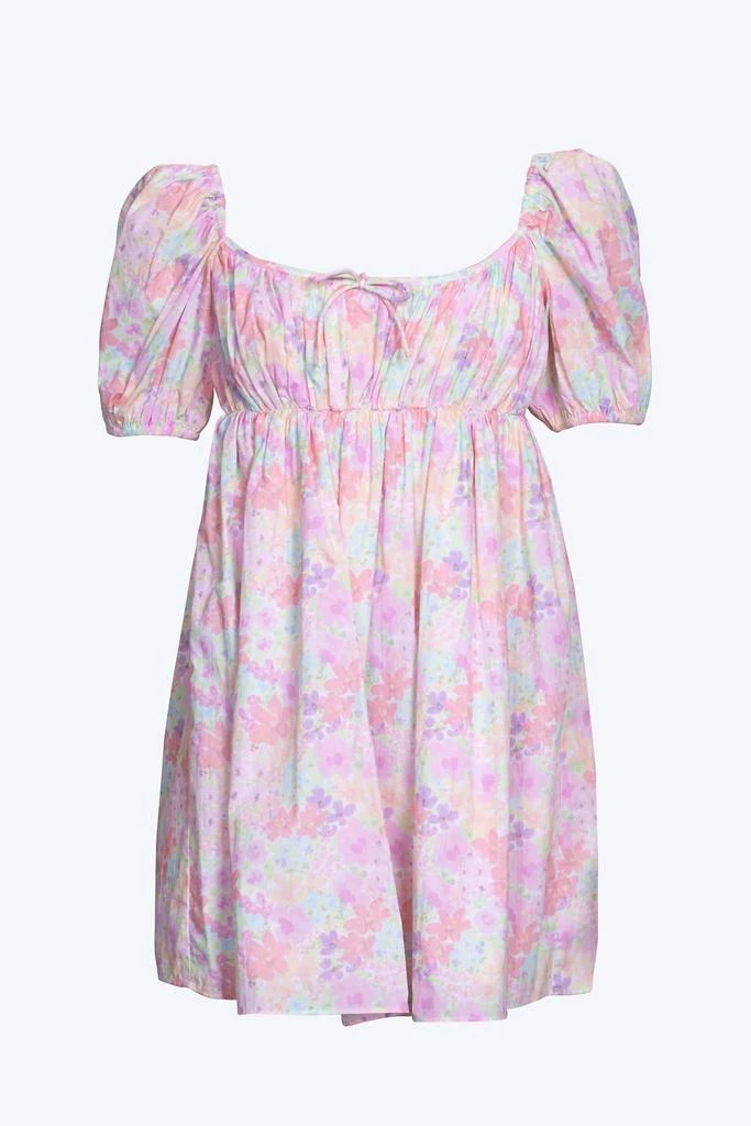 商品For Love & Lemons|Kennedy Floral-Print Open-Back Cotton-Poplin Mini Dress In Light Pink Floral,价格¥917,第1张图片