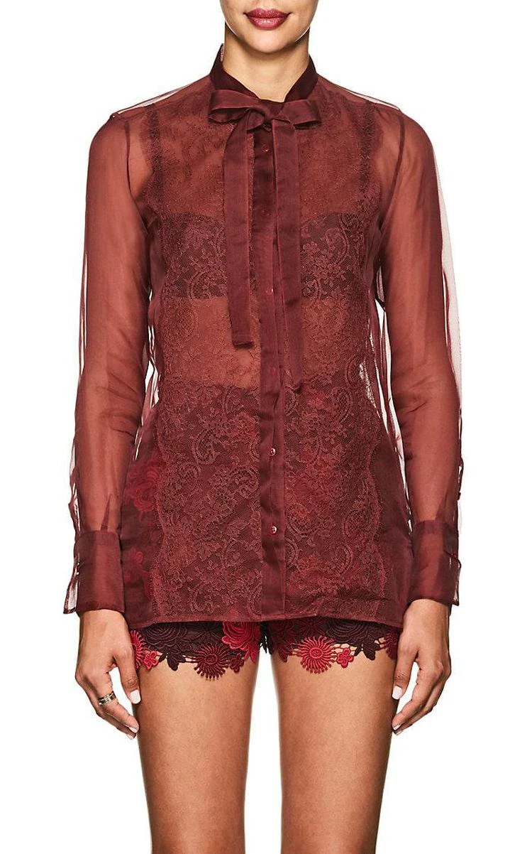 商品Valentino|Silk Organza Blouse,价格¥5970,第4张图片详细描述