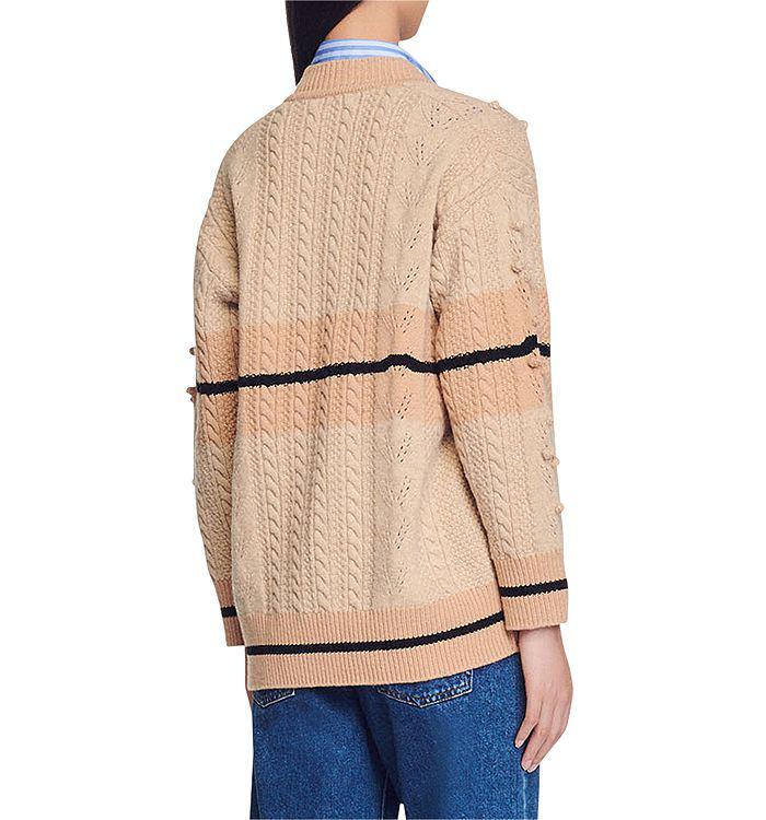 商品Sandro|Simon Smiley Patch Color Blocked Cardigan,价格¥1844,第4张图片详细描述