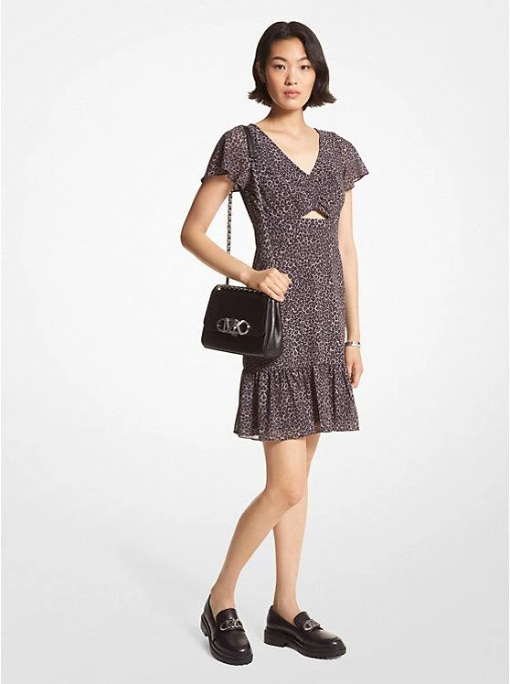 商品Michael Kors|Leopard Georgette Cutout Mini Dress,价格¥289,第1张图片