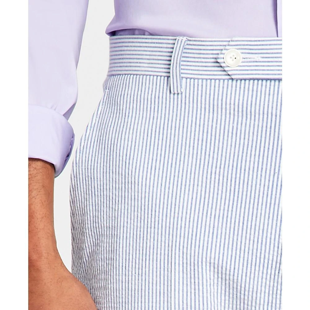 Men's Modern-Fit THFlex Stretch Blue/White Stripe Seersucker Suit Pants 商品