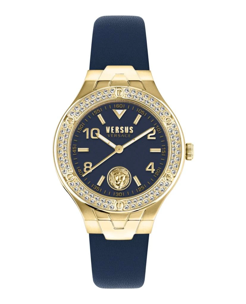 商品Versus Versace|Vittoria Crystal Leather Watch,价格¥1923,第1张图片