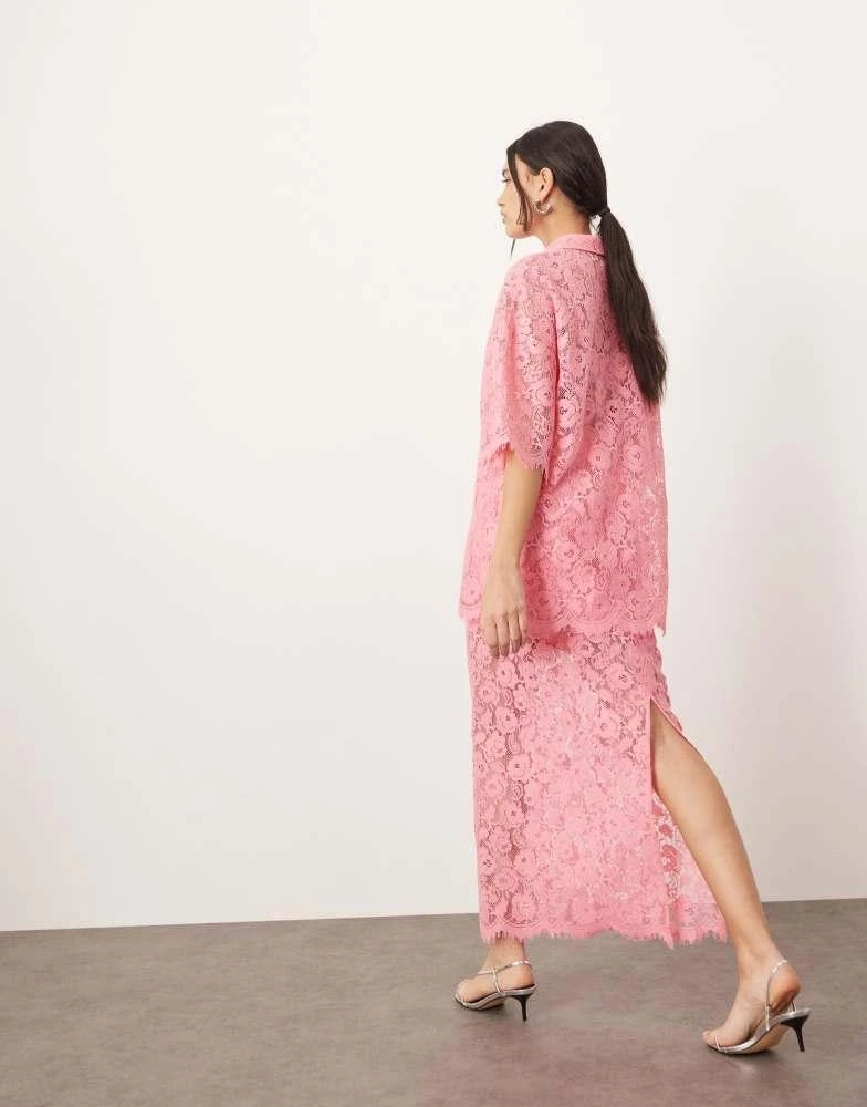 商品ARRANGE|ARRANGE lace pencil skirt co-ord in pink,价格¥982,第2张图片详细描述
