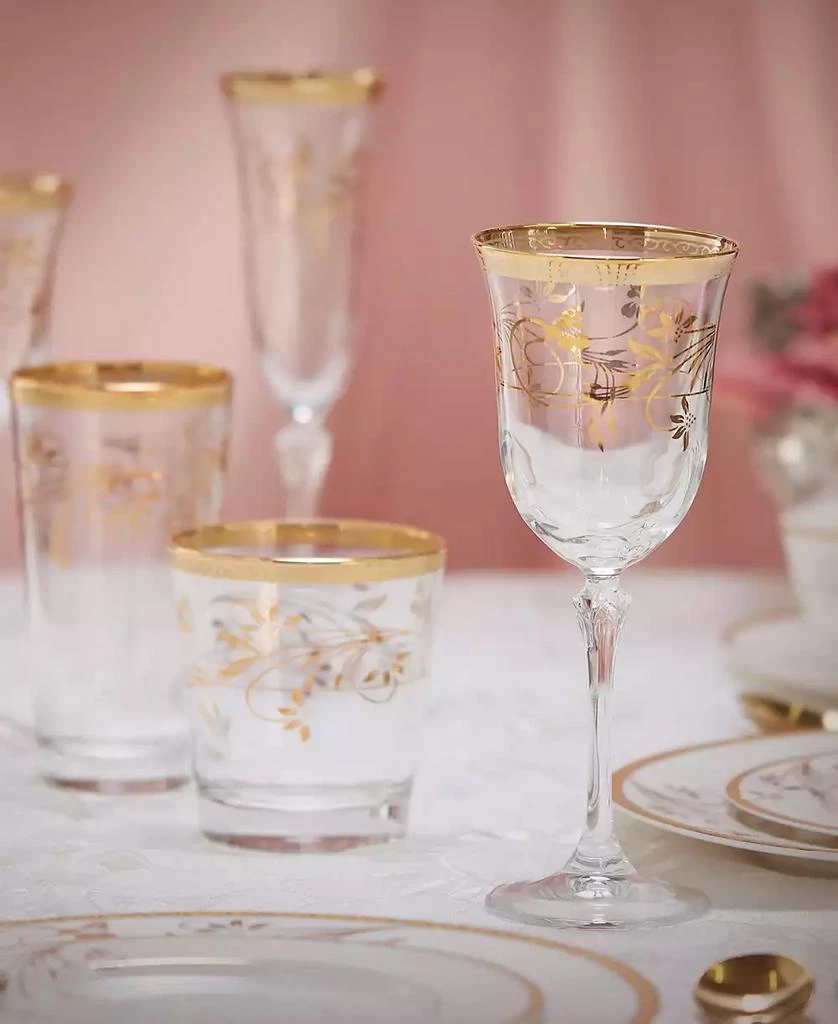 商品Lorren Home Trends|4 Piece Rosalia Flower Red Wine Set,价格¥481,第3张图片详细描述