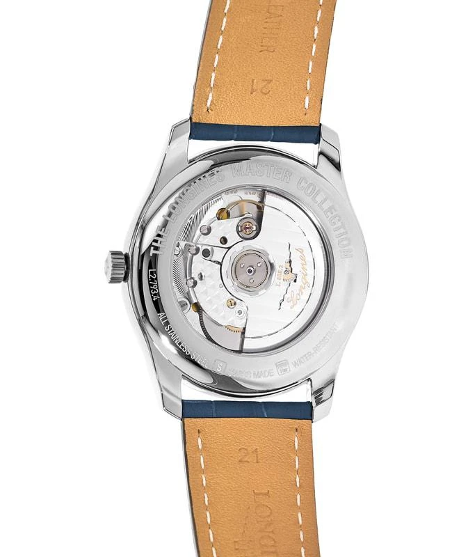 商品Longines|Longines Master Collection Automatic 40mm Blue Dial Blue Leather Strap Men's Watch L2.793.4.92.0,价格¥13973,第3张图片详细描述