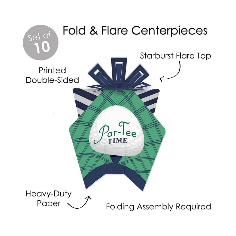 商品Big Dot of Happiness|Par-Tee Time - Golf - Table Decor - Party Fold & Flare Centerpieces - 10 Ct,价格¥142,第2张图片详细描述
