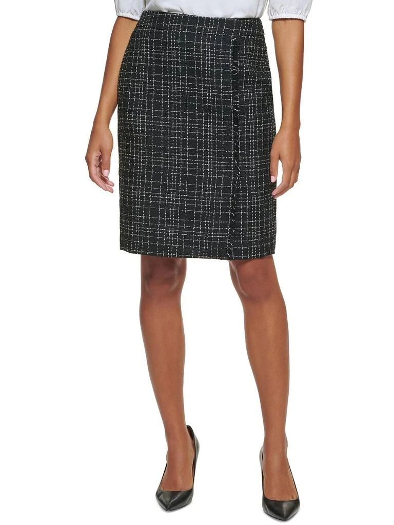 商品Calvin Klein|Petites Womens Tweed Plaid Mini Skirt,价格¥208,第1张图片