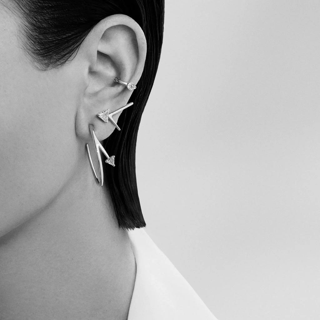 商品AME|Âme Trio 18K White Gold, Lab-Grown Diamond 0.44ct. tw. Small V Stud Earrings,价格¥13989,第2张图片详细描述