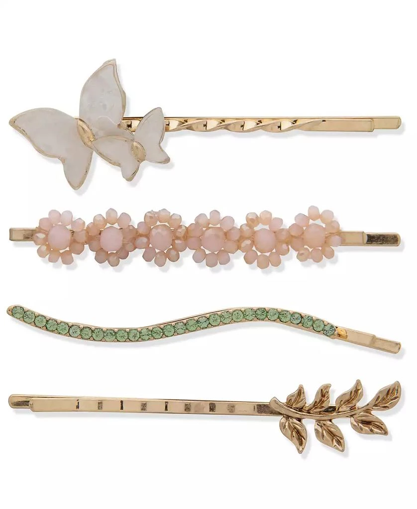 商品Lonna & Lilly|4-Pc. Gold-Tone Crystal & Stone Butterfly Bobby Pin Set,价格¥105,第1张图片