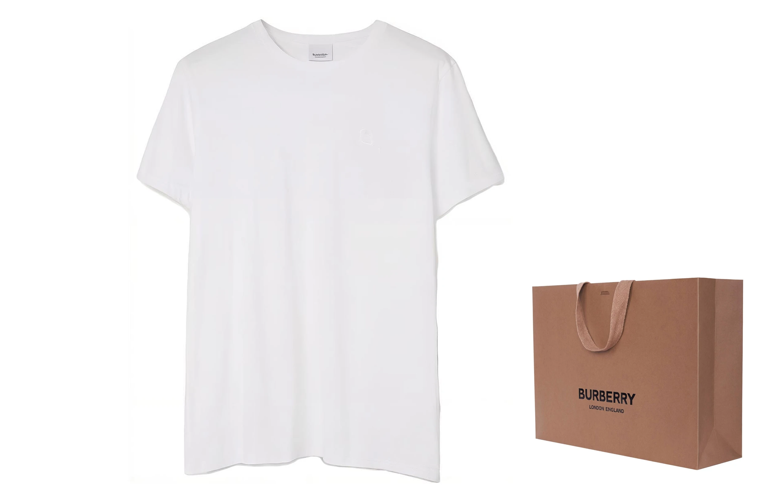 商品[国内直发] Burberry|博柏利  纯色圆领休闲短袖 SS22 落肩袖T恤 男款 白色,价格¥1133,第5张图片详细描述