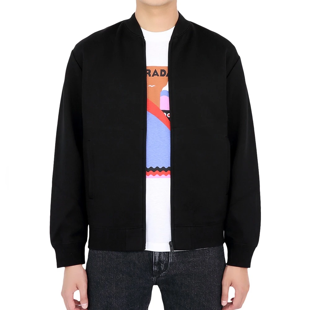 商品Prada|PRADA 男士黑色棉质拉链夹克 UJL989-1MOA-F0002,价格¥5011,第1张图片