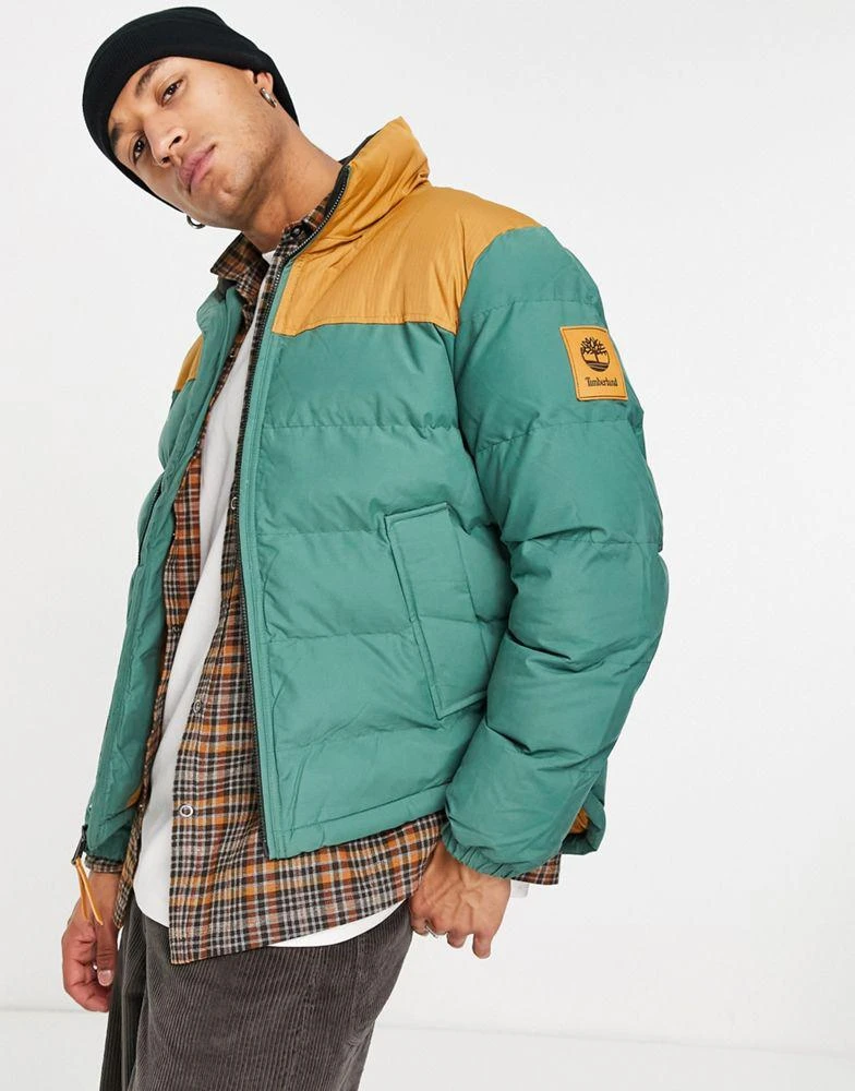 商品Timberland|Timberland Welch Mountain puffer jacket in wheat tan/green,价格¥1432,第1张图片