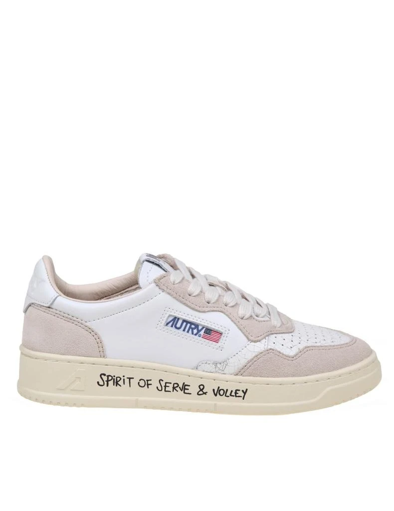商品Autry|Sneakers In White And Sand Leather And Suede,价格¥1669,第1张图片