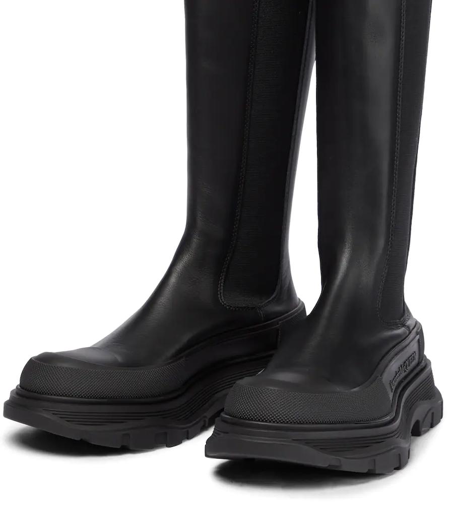 Tread leather knee-high boots商品第5张图片规格展示