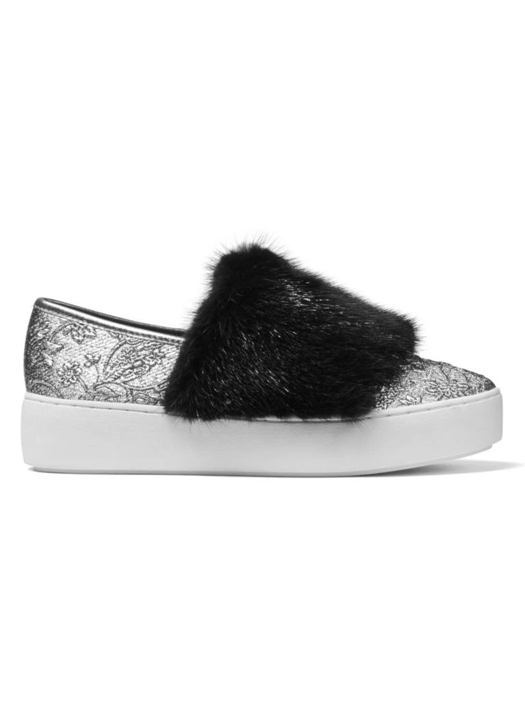 商品Michael Kors|Michael Kors Collection - Lorelai Mink Fur & Metallic Skate Sneakers,价格¥1486,第1张图片