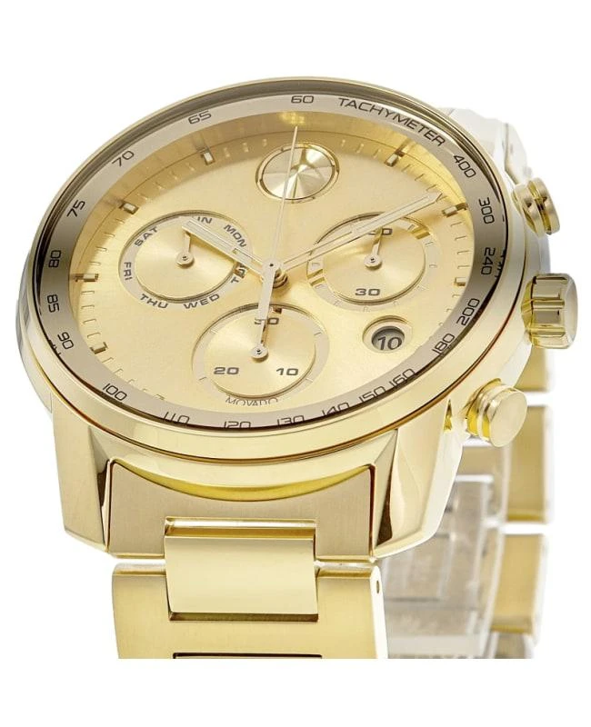 商品Movado|Movado Bold Verso Gold Chronograph Dial Gold Steel Men's Watch 3600866,价格¥5760,第2张图片详细描述