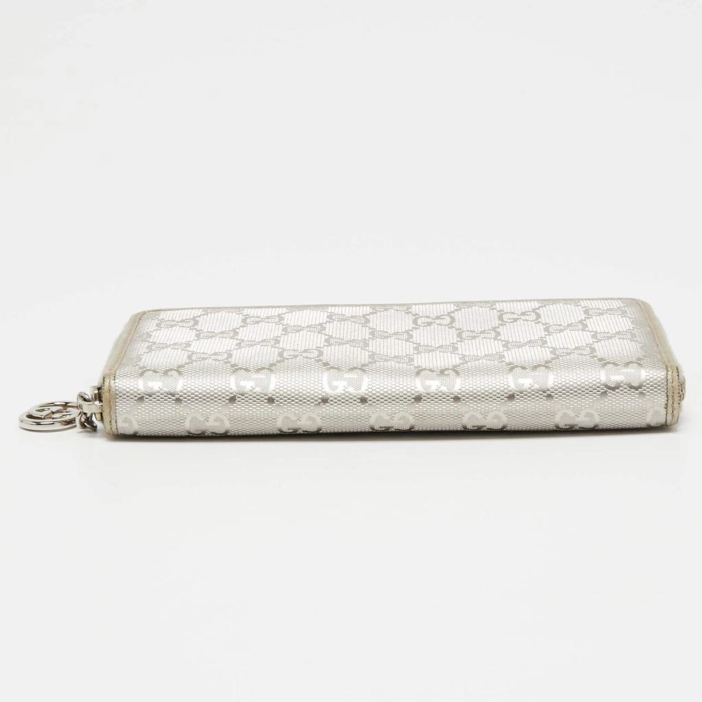 Gucci Metallic Silver GG Imprime Canvas Zip Around Wallet 商品